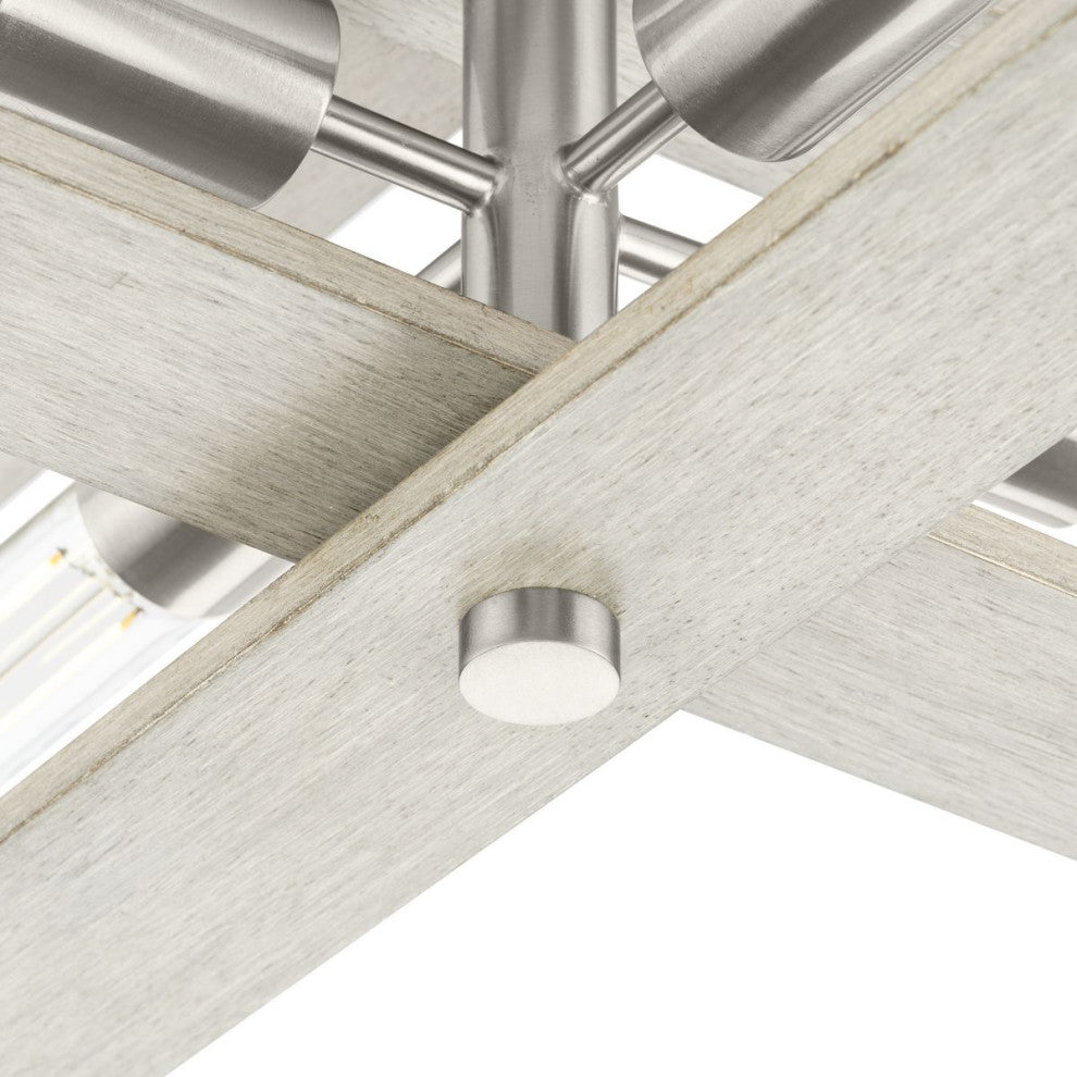 Boundary Collection 24" 4-Lt Semi-Flush Mount Light, Brushed Nickel