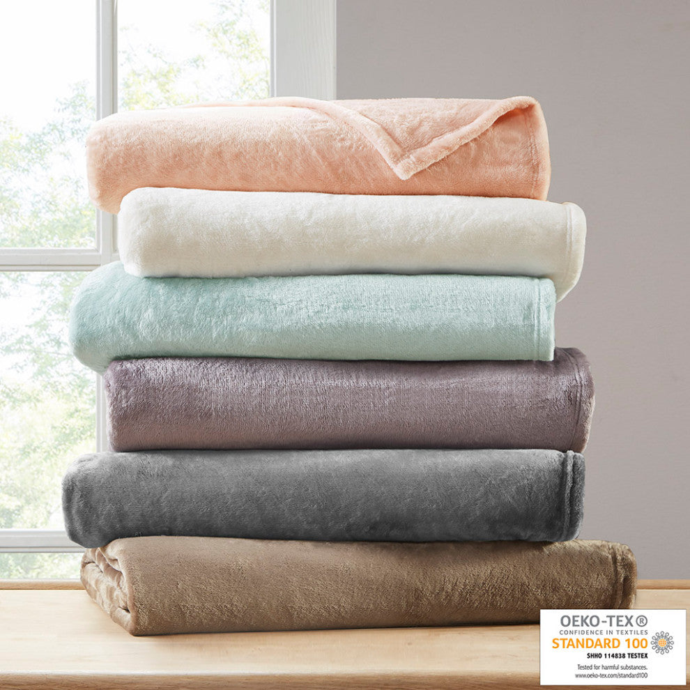 Madison Park Microlight Blanket, Blush