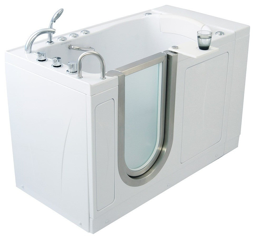Ella Elite Air & Hydro Massage Acrylic Walk In Bath Left Side Door and Drain