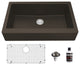 Karran Retrofit Farmhouse Quartz 34" Single Bowl Sink Kit, Brown