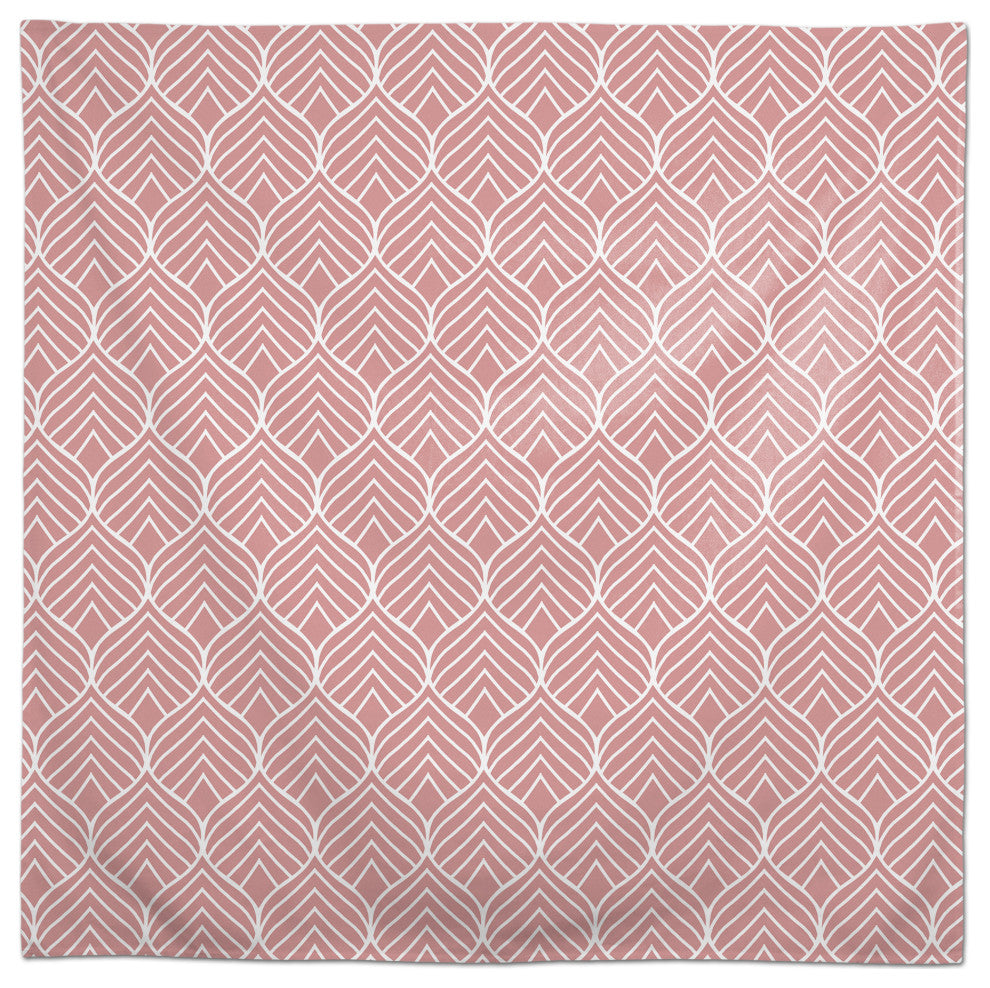 Geo Leaf Pattern Pink 2 58x58 Tablecloth