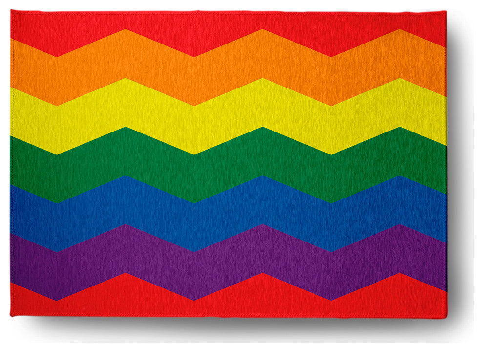 Pride Chevron Chenille Rug, Pride Chevron, 5'x7'