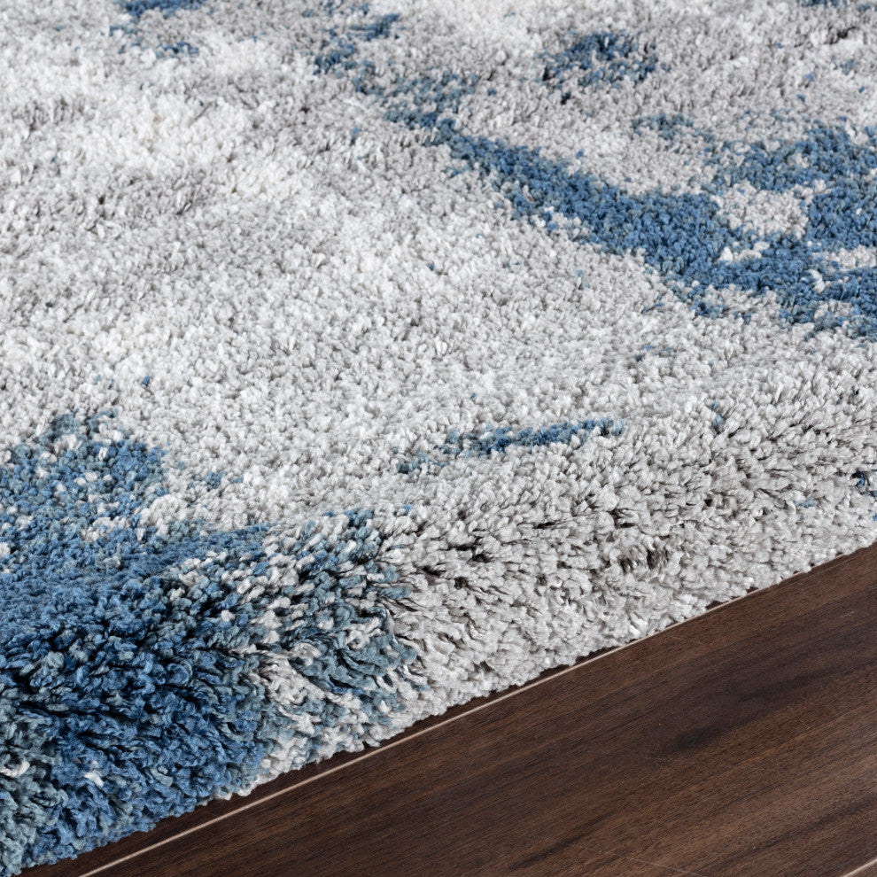 Noori Rug Shag Clark Blue/Grey Runner