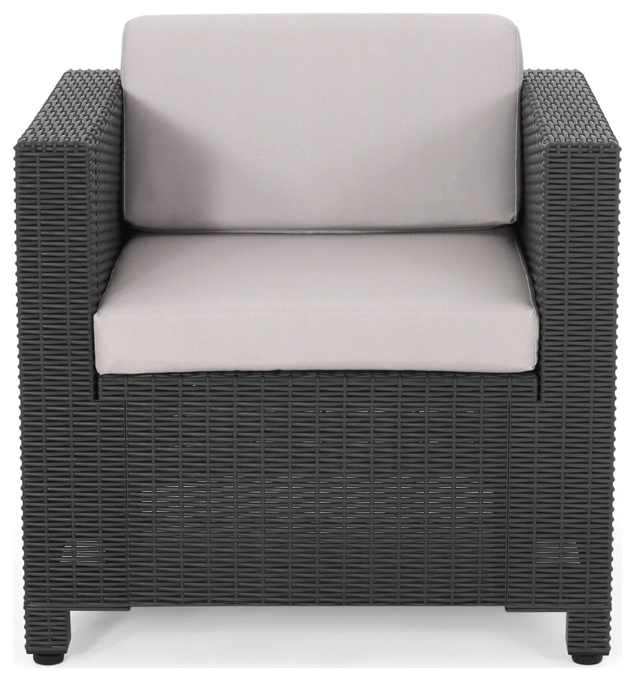 Ethan Outdoor Faux Wicker Club Chairs with Cushions