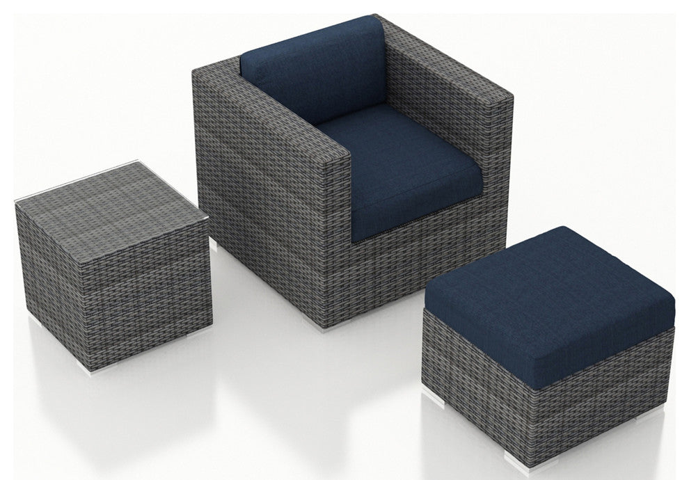 District 3 Piece Club Chair Set, Spectrum Indigo
