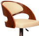 Pedro Swivel Barstool, Cream PU/Walnut Veneer and Chrome Base