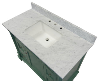 Sydney 42" Bathroom Vanity, Sage Green, Carrara Marble