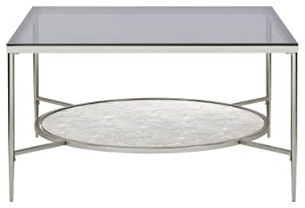Lv00574, Coffee Table, Glass and Chrome Finish, Adelrik