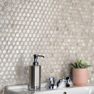 Hudson 1" Hex Dove Grey Porcelain Floor and Wall Tile