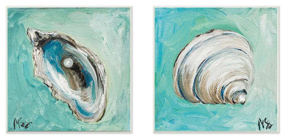 "Mollusks 2pc" 12x12, 2pc Wall Plaque Art Set