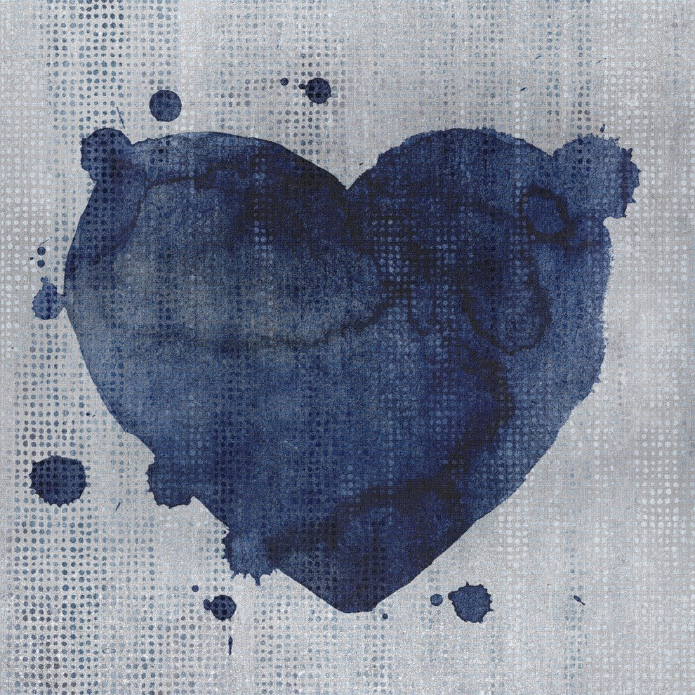 "Blue Heart" Painting Print on Wrapped Canvas