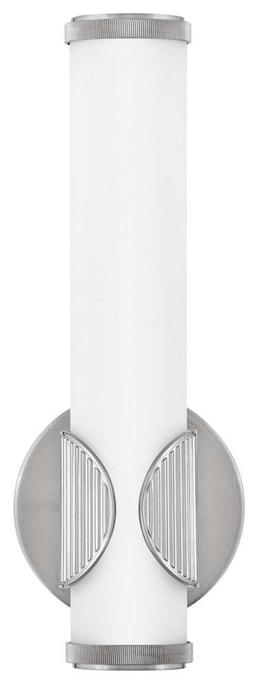 Hinkley Femi 13" Small LED Bath Vanity Sconce, Brushed Nickel+Etched Opal Glass