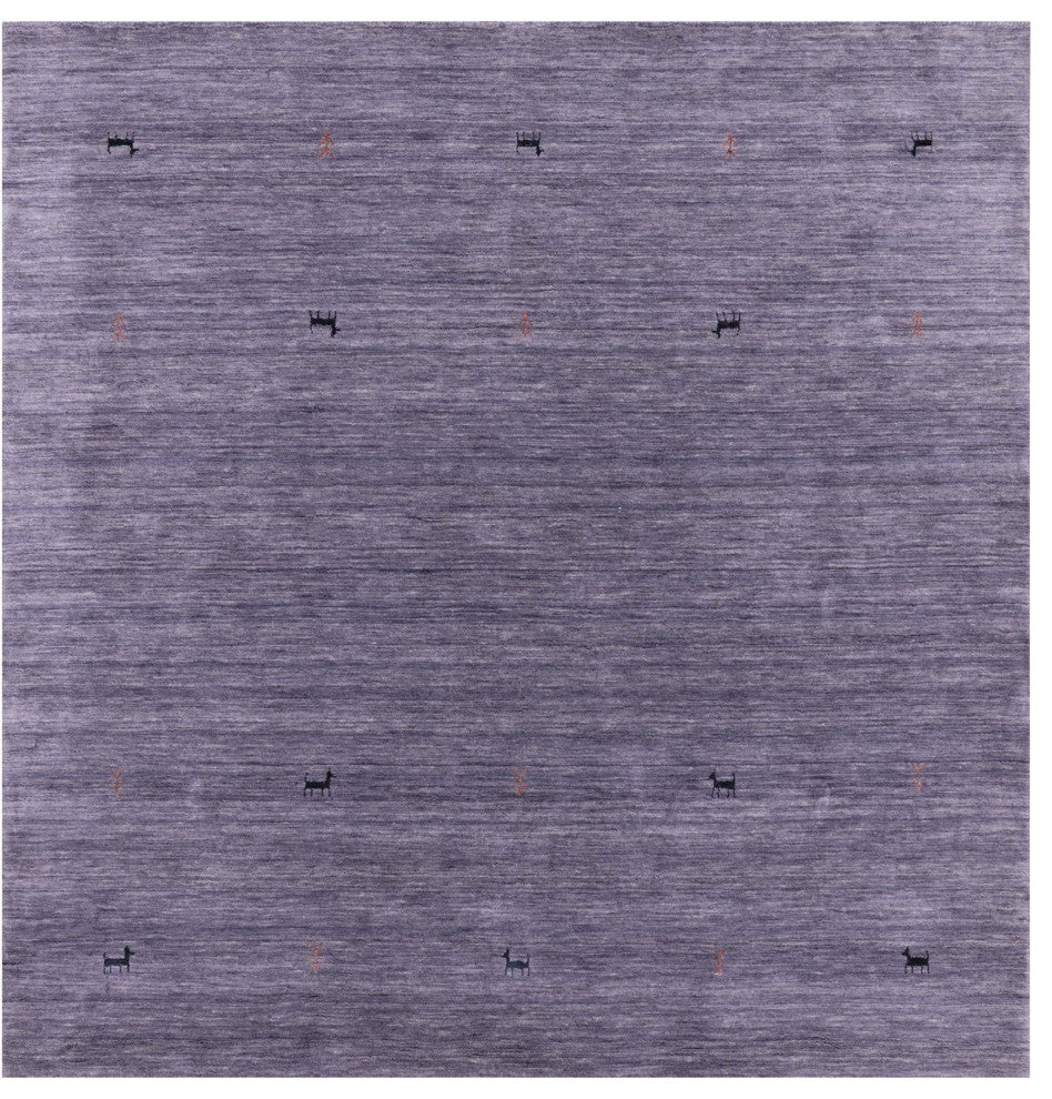 6' Square Persian Gabbeh Handmade Wool Rug - Q15178