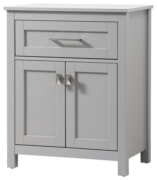 24" Wide Bathroom Storage Freestanding Cabinet, Grey