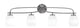 Cavella 4 Light Bath Bar, Graphite Finish, 5" White Linen Glass