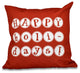 16"x16" Happy Holidays, Word Print Pillow, Red