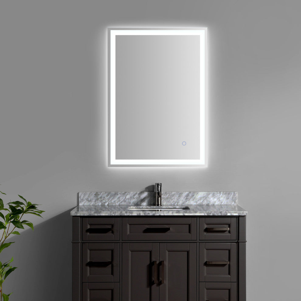 Pax Anti-Fog Front/Back-lit Bath Vanity Mirror, Touch Control, 28"X 20" X 1.25"