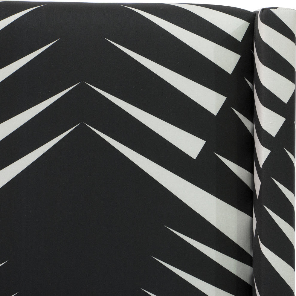 Remington Wingback Headboard, Geo Skin Black White, King