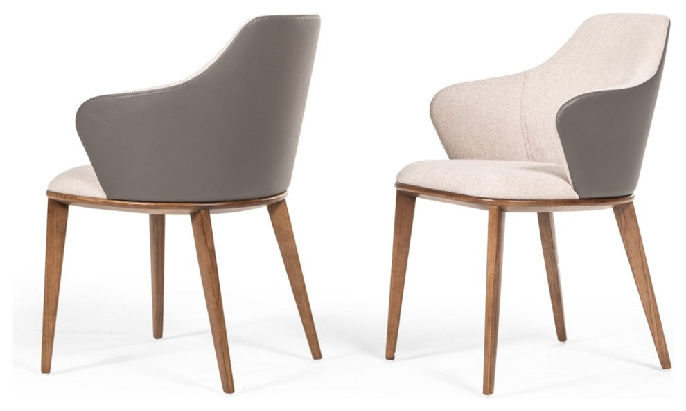Modrest Megan Modern Beige and Gray Dining Chair
