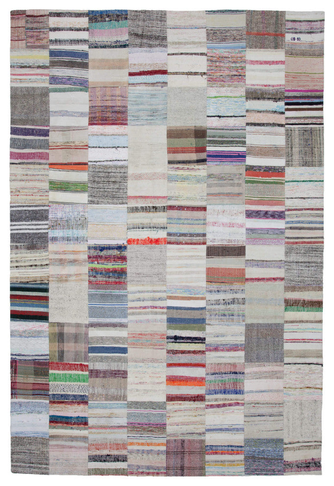 Rug N Carpet - Handmade Oriental 8' 2'' x 12' 1'' Unique Patchwork Kilim Rug
