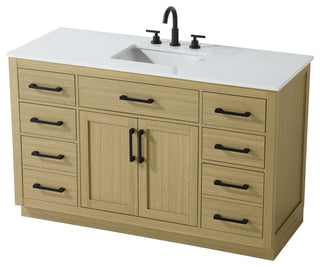 Home Living 54" Single Bathroom Vanity, Honey Brown