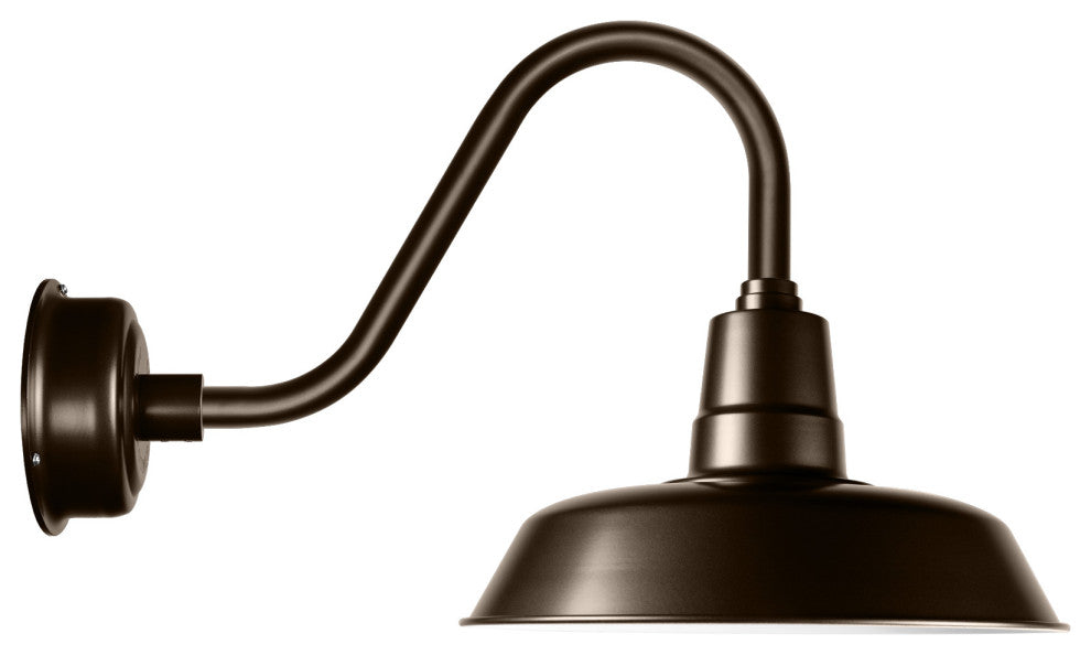 12" Vintage LED Wall Light With Rustic Arm, Mahogany Bronze