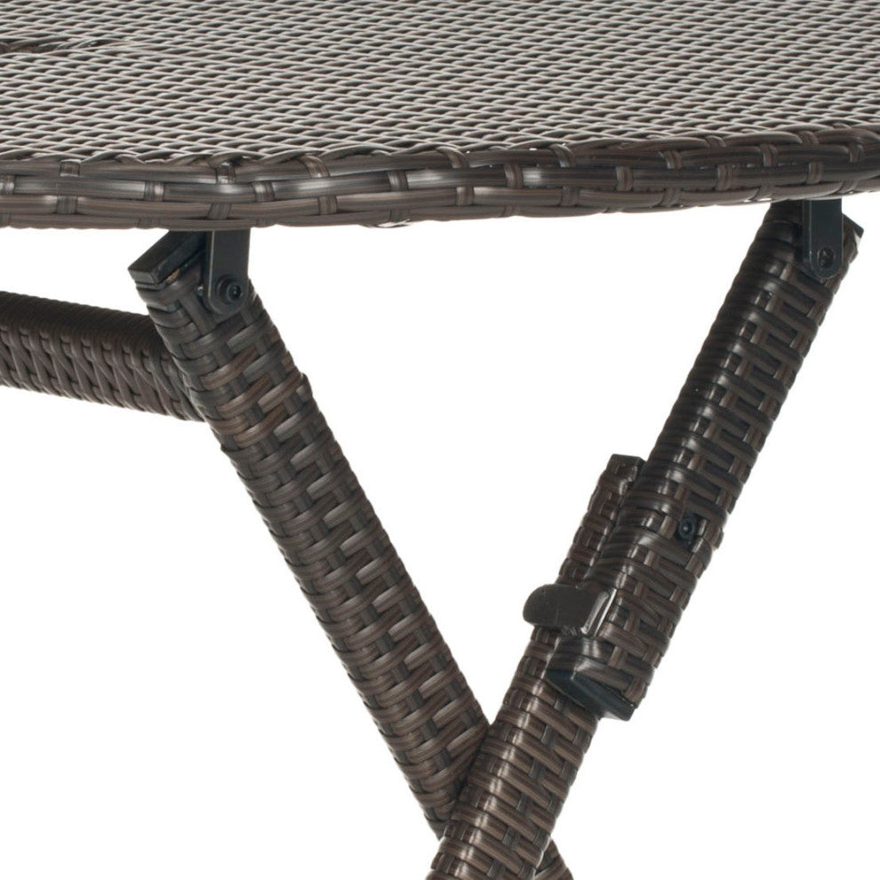 Safavieh Ellis Indoor-Outdoor Round Folding Table, Brown