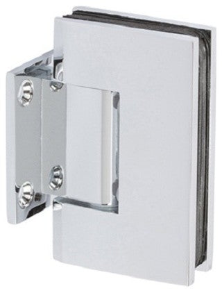 Wall to Glass Square Corner Shower Hinge With Short Back Plate, Chrome