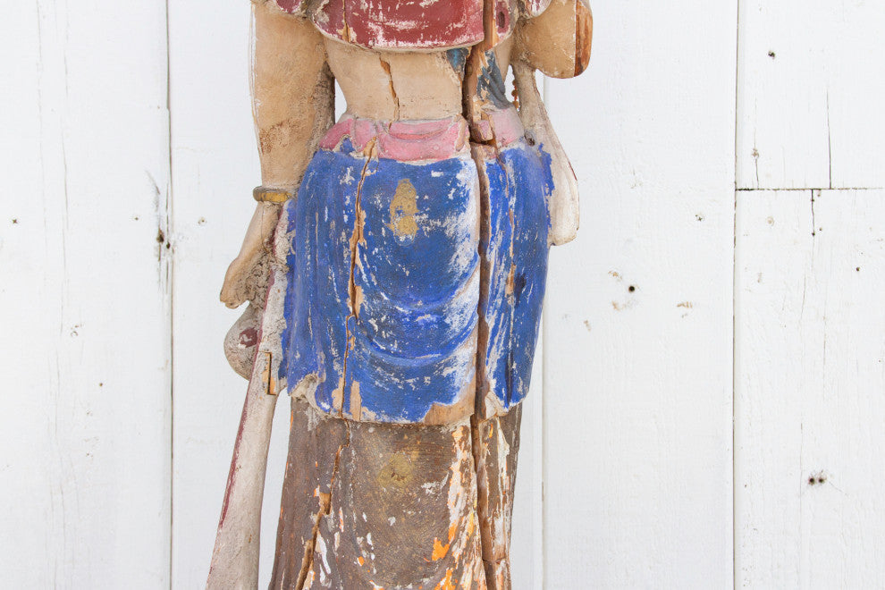 Antique Polychrome Quan-Yin Statue