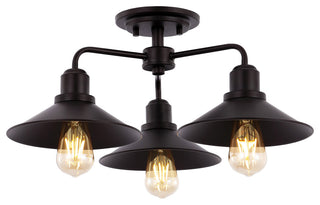 Calvin 18.5" 3-Light Iron LED Pendant, Oil Rubbed Bronze