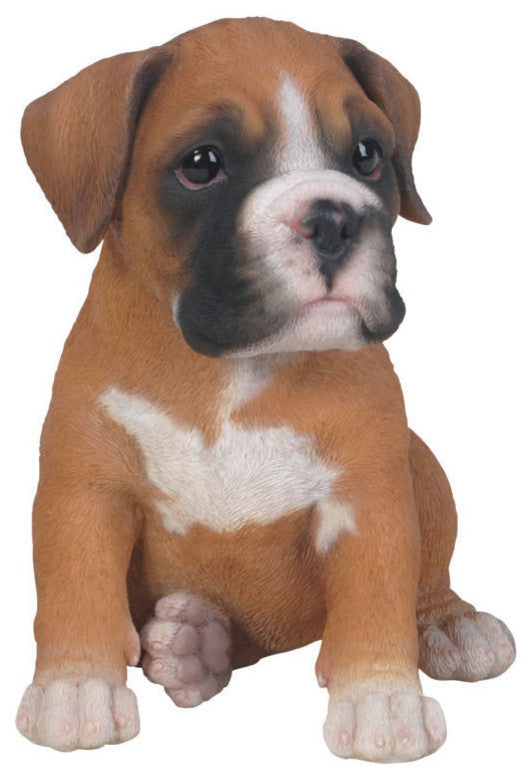 Realistic Boxer Puppy Dog Garden Statue