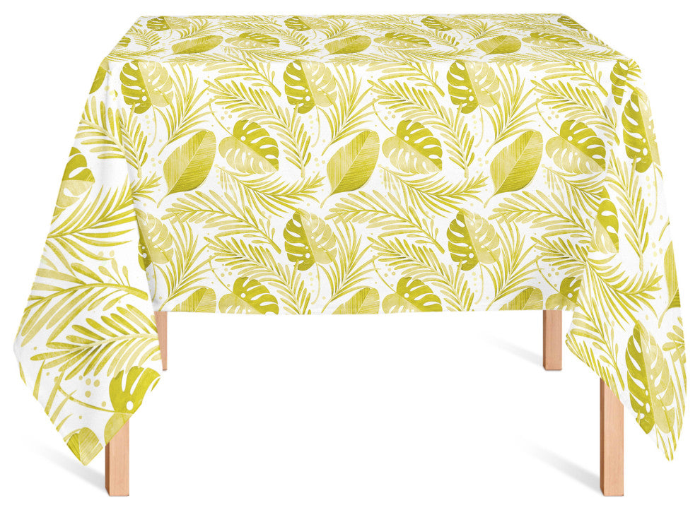 Coastal Yellow Leaves 58x58 Tablecloth