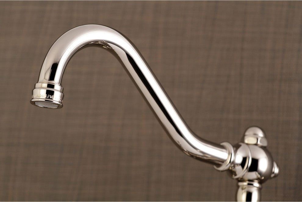 Kingston Brass 8" Center Wall Mount Bathroom Faucet, Polished Nickel
