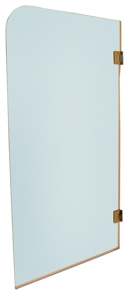 Frameless Tub Shower Door 60"x30" Low Iron, Brushed Stainless Steel Hinge, Round