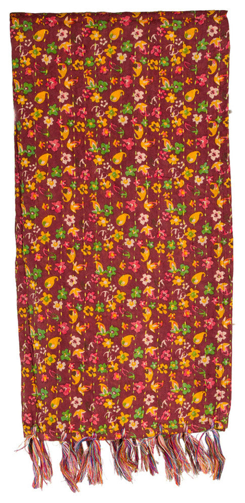 Kantha Cotton Bed Runner, 18"x72"