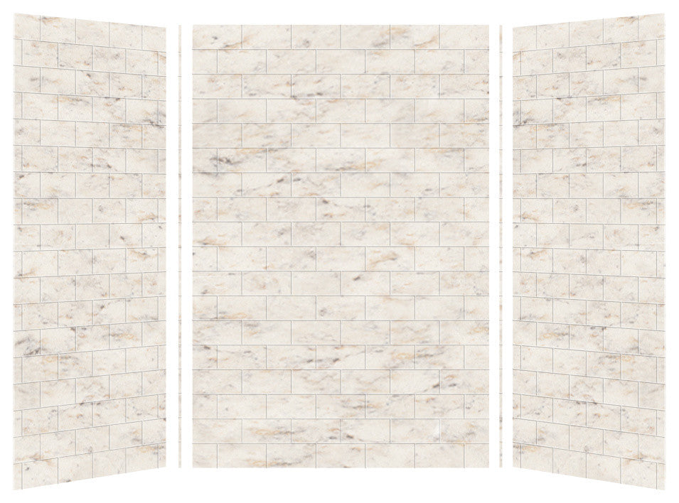 Transolid SaraMar 36"x48"x72" 3-Piece Shower Wall Kit, Biscotti Marble
