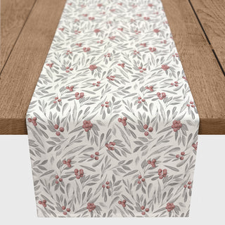 Holly And Leaves 16x90 Cotton Twill Runner