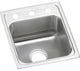 Elkay LRAD151765 Lustertone 15" Drop In Single Basin Stainless - 3 Faucet Holes