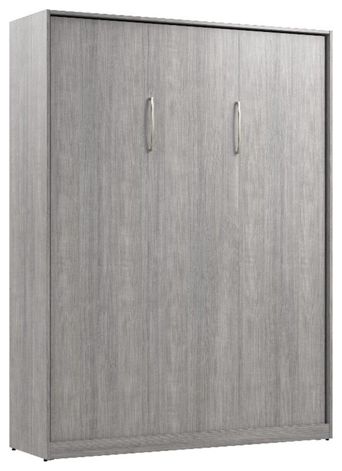 Bestar USA Claremont Engineered Wood Queen Murphy Bed in Gray