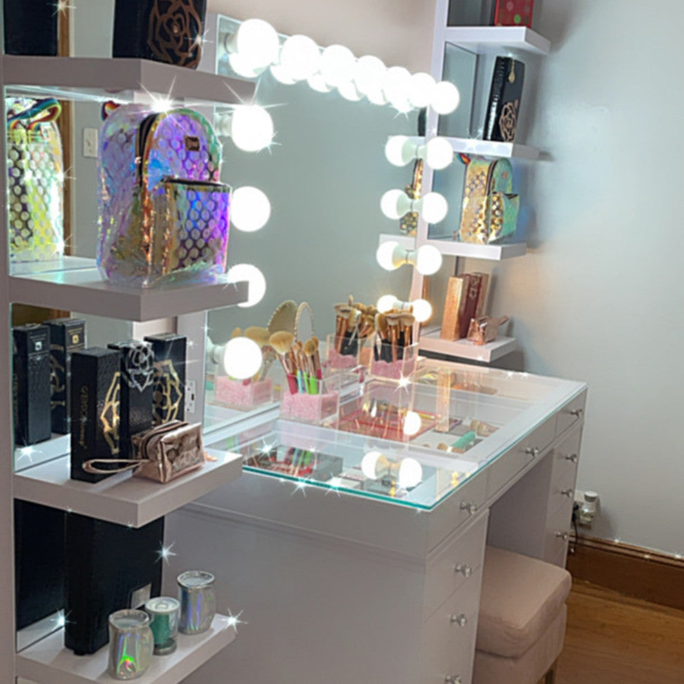 SlayStation Natalie Mirrored Column, White
