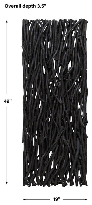 Uttermost Gathered Teak Black Wood Wall Decor