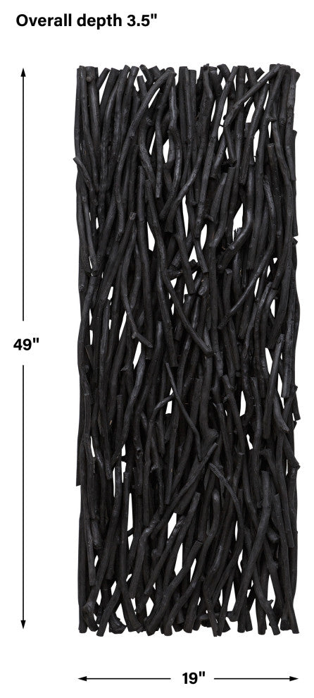 Uttermost Gathered Teak Black Wood Wall Decor