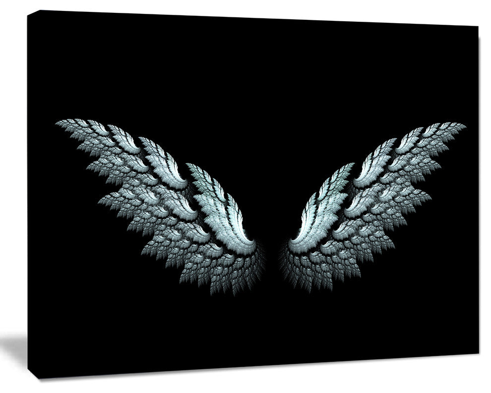 Angel Wings on Black Background, Abstract Canvas Art Print, 20"x12"
