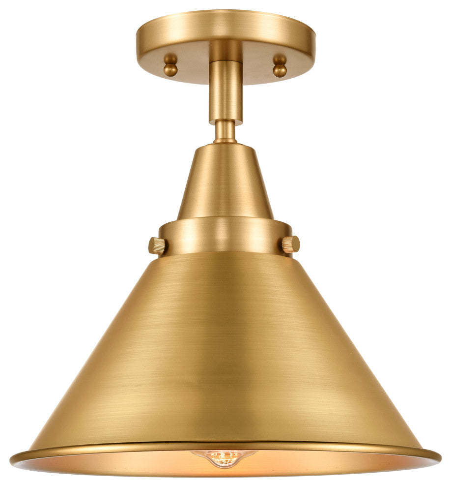 Innovations 447-1C-SG-M10-SG-LED Briarcliff 1 Light Flush Mount, Satin Gold