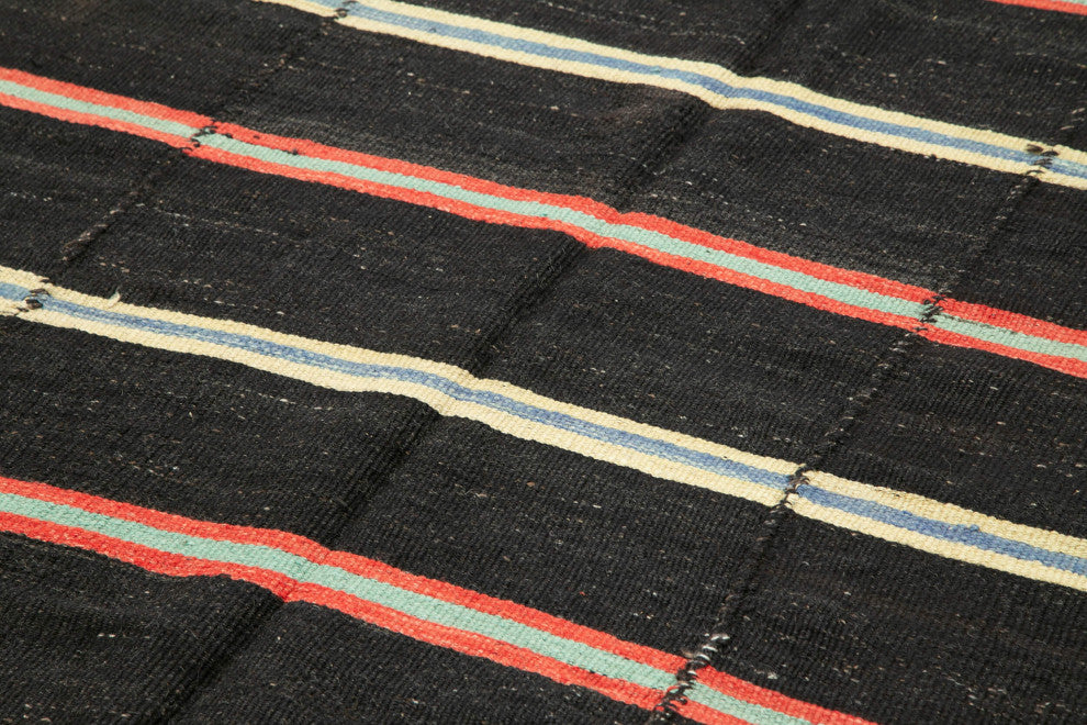 Rug N Carpet - Handmade Anatolian 6' 7'' x 12' 3'' Vintage Goat Hair Kilim Rug