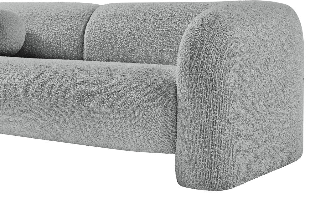 Emory Boucle Fabric Upholstered Upholstered Sofa, Grey