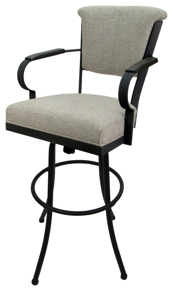 Miami Extra Tall 34" Metal Bar Stool Wood Armrests - Noam Base, Portwood Ash - B