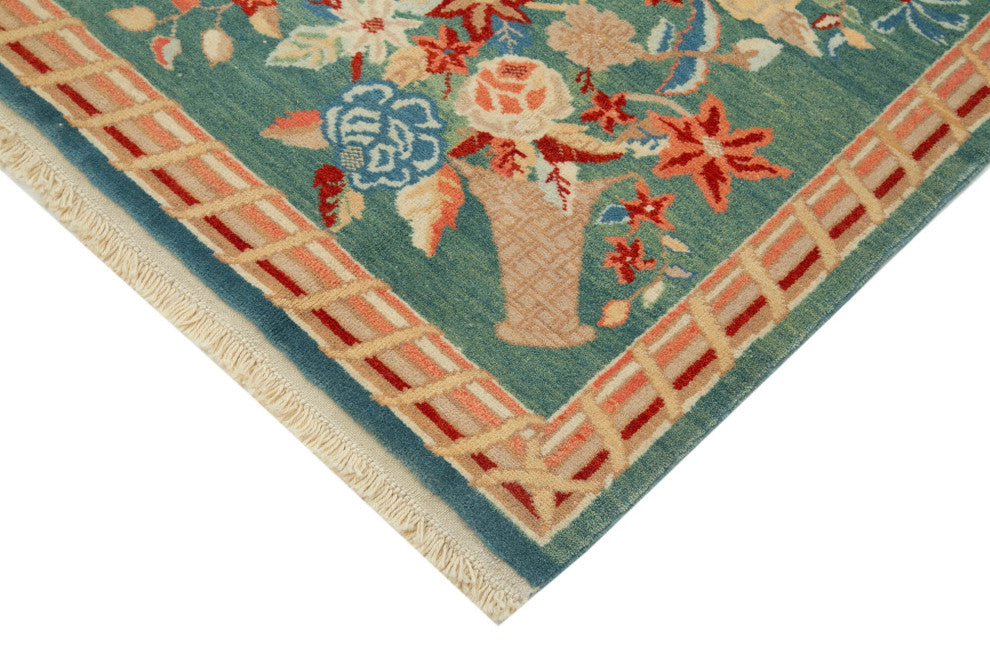 Rug N Carpet - Handmade Oriental 6' 11" x 6' 7" One-of-a-Kind Oushak Area Rug