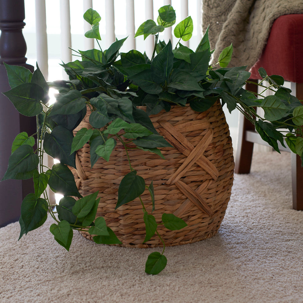 X-Weave Round Wicker Floor Basket
