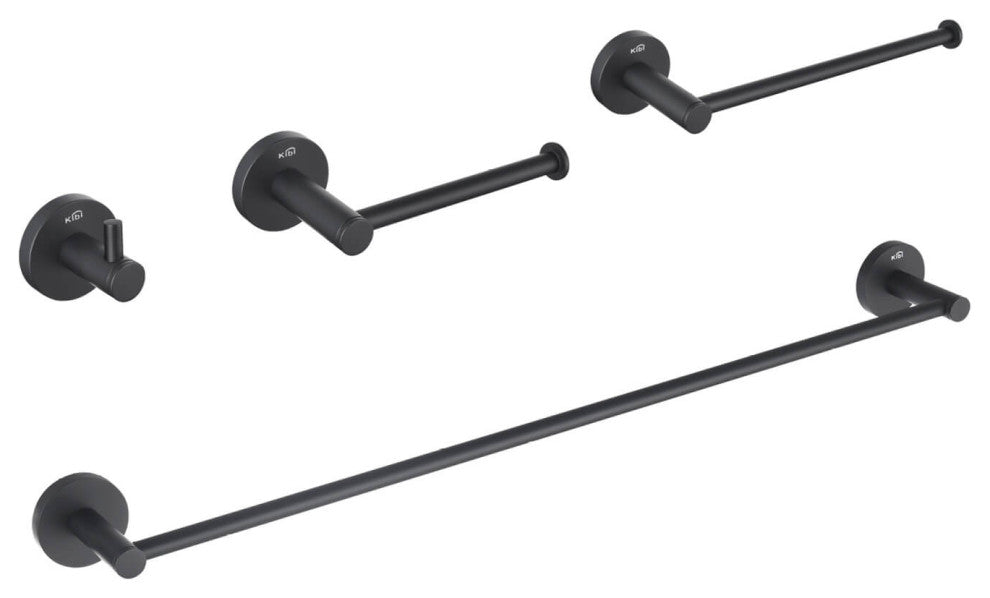 Circular 4 Piece Hardware Set, Matte Black